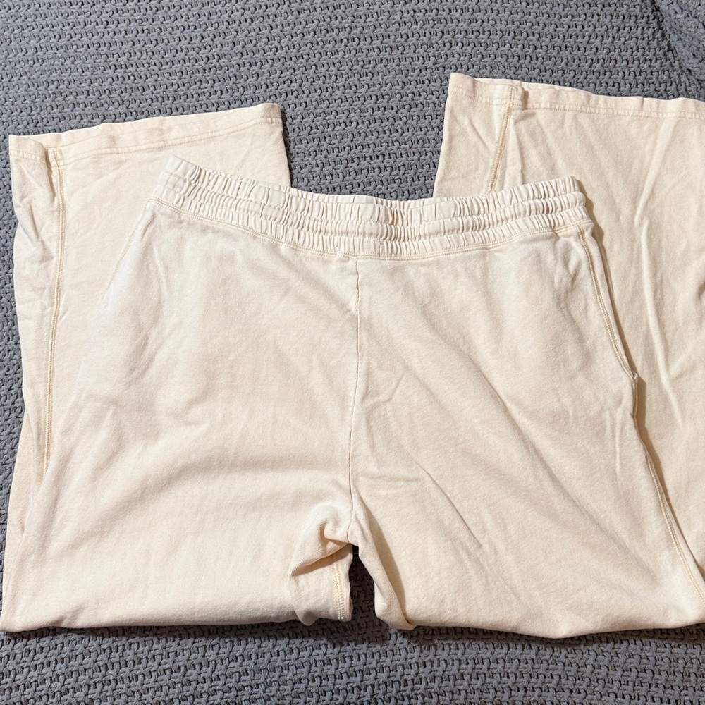 J. Crew Cream Terry Wide-leg Sweatpant - Picture 7 of 7
